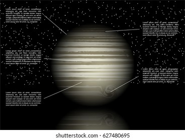 Vector solar system space infographic series,jupiter