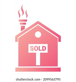 Vector Sold Out Glyph Gradient Icon Design
