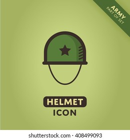 Vector Soldier Helmet Icon. Military Sign. Army Symbol