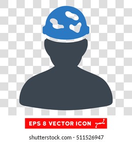 Vector Soldier under Spotted Helmet EPS vector pictogram. Illustration style is flat iconic bicolor smooth blue symbol on a transparent background.