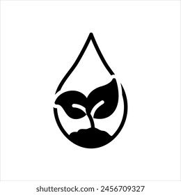Vector solid back icon for natural ingredients