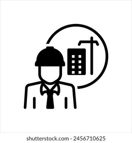 Vector solid back icon for superintendent