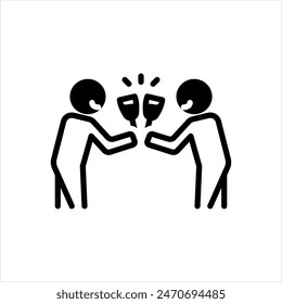 Vector solid black icon for alcohol addiction
