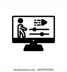 Vector solid black icon for animation