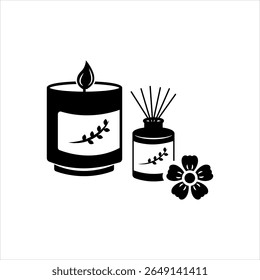 Ícone preto sólido vetorial para terapia de aroma