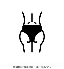 Vector solid black icon for ass emoji