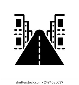 Vector solid black icon for avenue