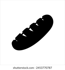 Vector solid black icon for baguette