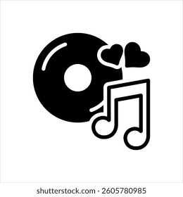 Vector solid black icon for ballad