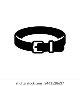 Vector solid black icon for belt