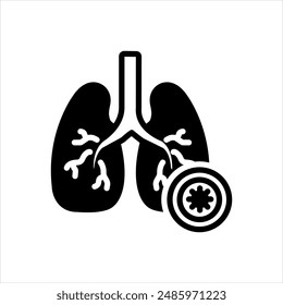 Vector negro sólido para bronquitis