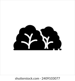 Vector solid black icon for bush
