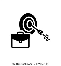 Vector negro sólido icono para los objetivos de negocio
