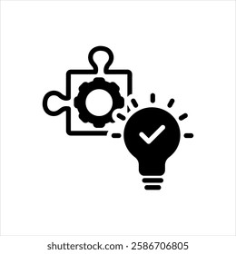 Vector solid black icon for business solution