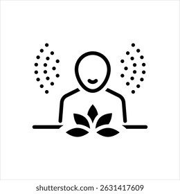 Vector solid black icon for calm