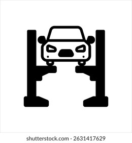 Vector solid black icon for car hoist
