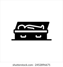 Vector solid black icon for casket