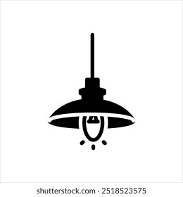 Vector solid black icon for ceiling lamp