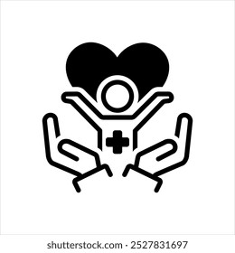 Vector solid black icon for child health