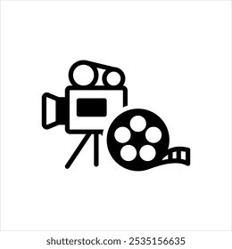 Image vectorielle icône noire pleine pour cinématique