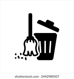 Vector solid black icon for clear