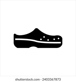 Vector solid black icon for clogs