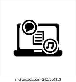 Vector solid black icon for computer software