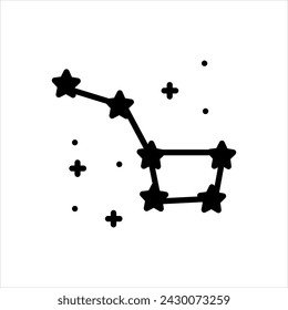 Vector solid black icon for constellation