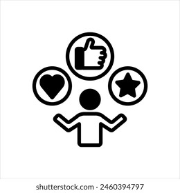 Vector solid black icon for costumer experience