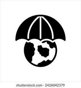 Vector solid black icon for coverage
