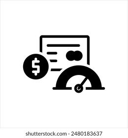 Vector solid black icon for credit score