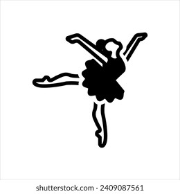 Vector solid black icon for dance