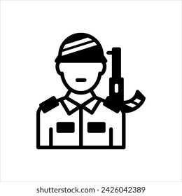 Vector solid black icon for defence