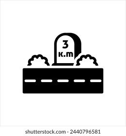 Vektor-durchgezogenes schwarzes Symbol für Abstand