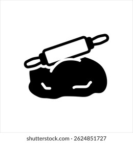 Ícone preto sólido vetorial para massa