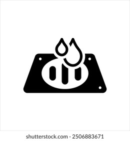 Vector solid black icon for drain