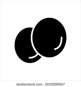 Vector solid black icon for egg