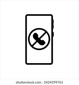 Vector solid black icon for end call