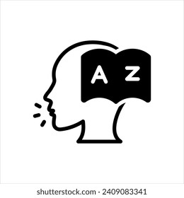 Vector solid black icon for english