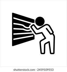 Vector solid black icon for eye witness
