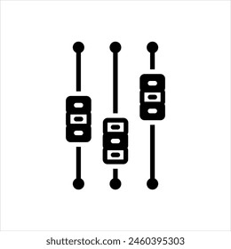 Vector solid black icon for fader