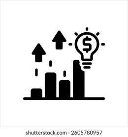 Vector solid black icon for financial success