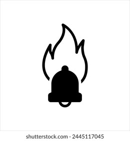 Vector solid black icon for fire alarm
