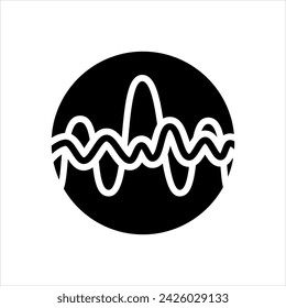 Vektor-durchgezogenes schwarzes Symbol für Frequenz