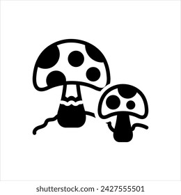 Vector solid black icon for fungus