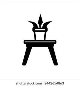 Icono negro sólido del vector para los muebles