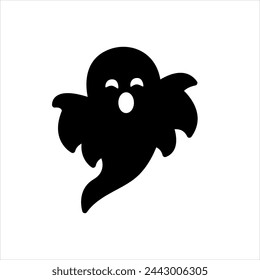 Vector solid black icon for ghost