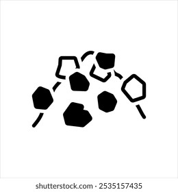 Icono negro sólido de Vector para gravas