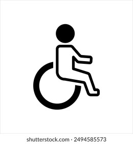 Vector solid black icon for handicap