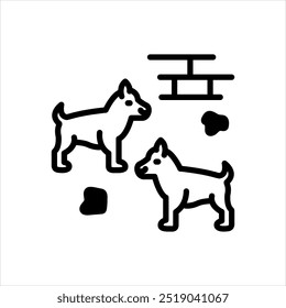 Vector solid black icon for homeless animalett